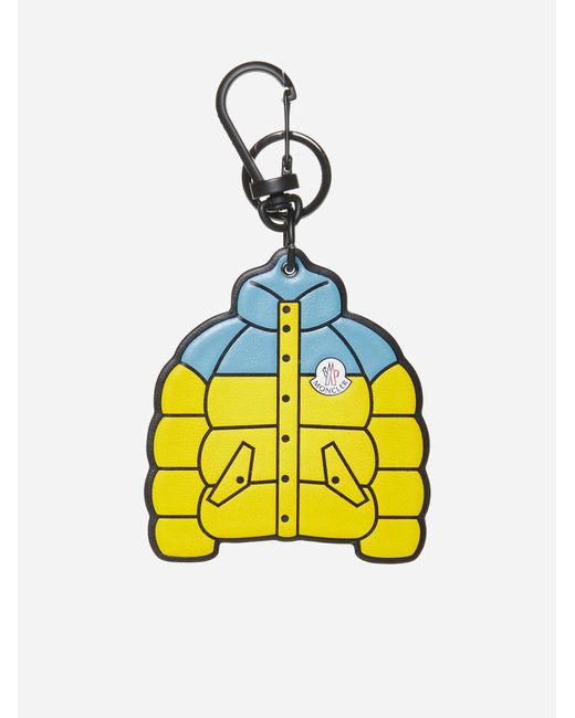 Moncler Jacket Leather Key Ring in Yellow for Men | Lyst