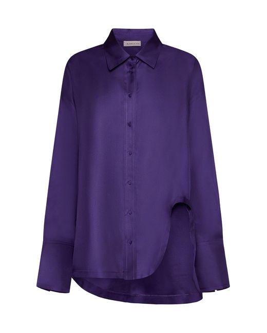 Blanca Vita Purple Silk Satin Calanthe Shirt