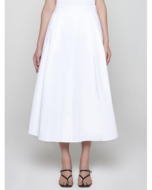 Rohe White Cotton Midi Skirt