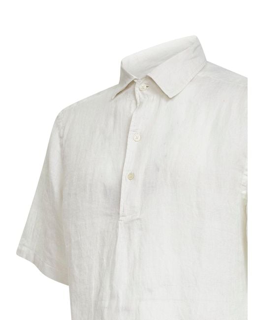 Mc2 Saint Barth White Polo Shirt Raphael Linen for men