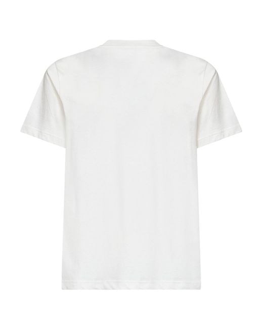 Moncler White Natural Cotton Jersey Logo T-Shirt for men