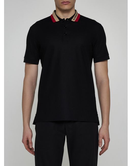 Mens black cheap burberry polo