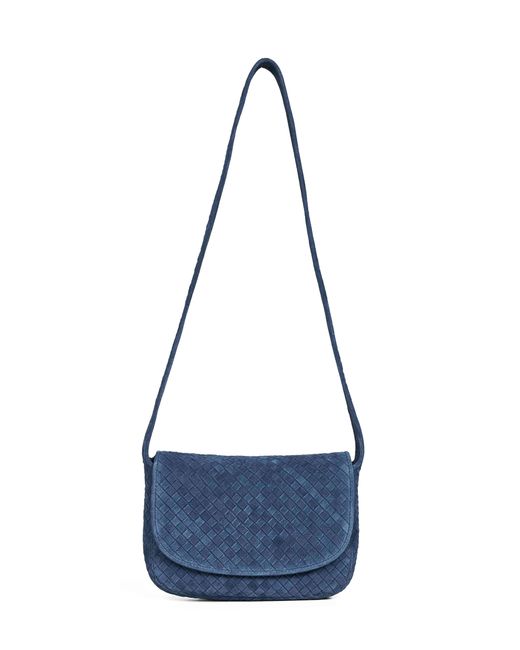 Bottega Veneta Blue Neptune Veneto Flap Messenger Bag for men