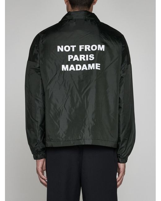 Drole de Monsieur Black Nfpm Slogan Nylon Jacket for men