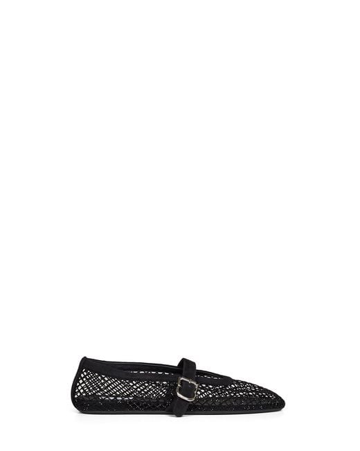 Alaïa Black Ballet Flats Lamé Suede