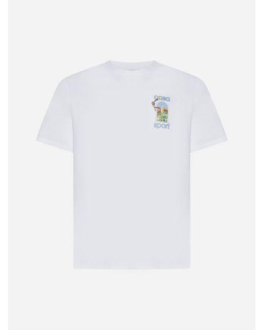 Casablancabrand White Le Jeu Colore Cotton T-shirt for men
