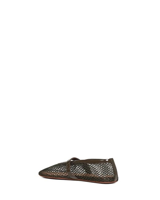 Alaïa Green Khaki Fishnet Ballet Flats