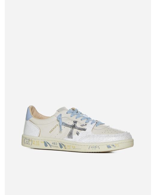 Premiata White Istrice Clay-D Leather Sneakers