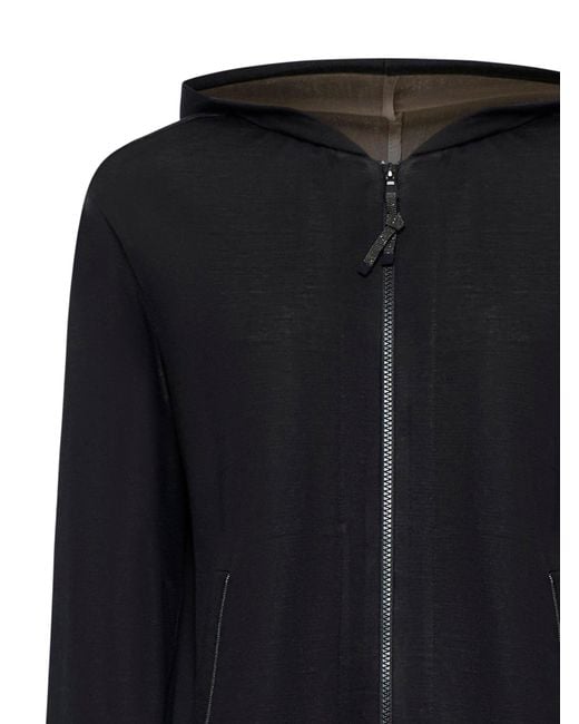 Brunello Cucinelli Black Interlock Zip-Up Hoodie