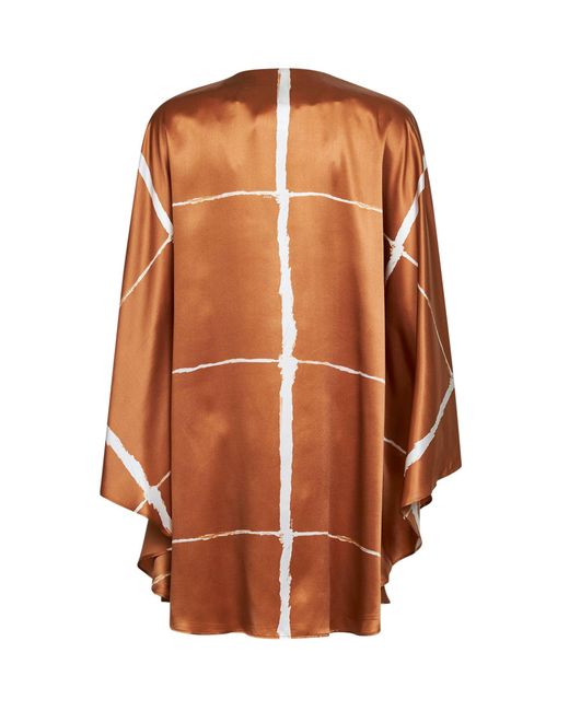Kiton Brown Printed Silk Tunic Tan