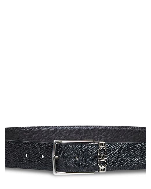Ferragamo White And Dark Reversible Gancini Belt for men
