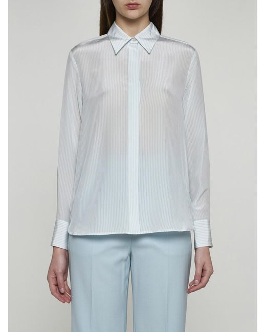 Max Mara Studio White Gong Silk Shirt