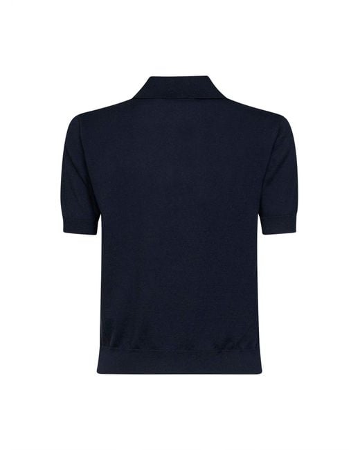Max Mara Blue Knit Smmpomposa Polo Shirt<Br