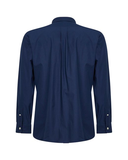 Polo Ralph Lauren Blue Newport Stretch Poplin Custom-Fit Shirt for men