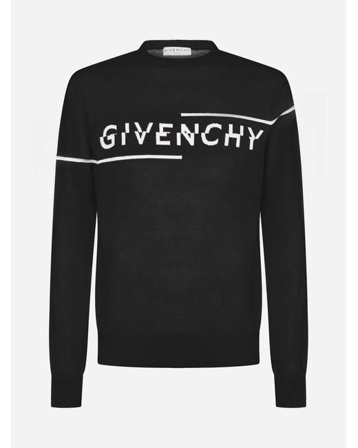 Givenchy Black Logo Wool Sweater for men