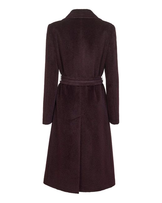 Tagliatore Purple Burgundy Alpaca And Wool Molly Wrap Coat