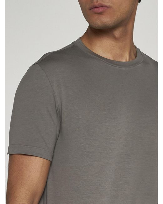 Malo Gray Cotton T-shirt for men
