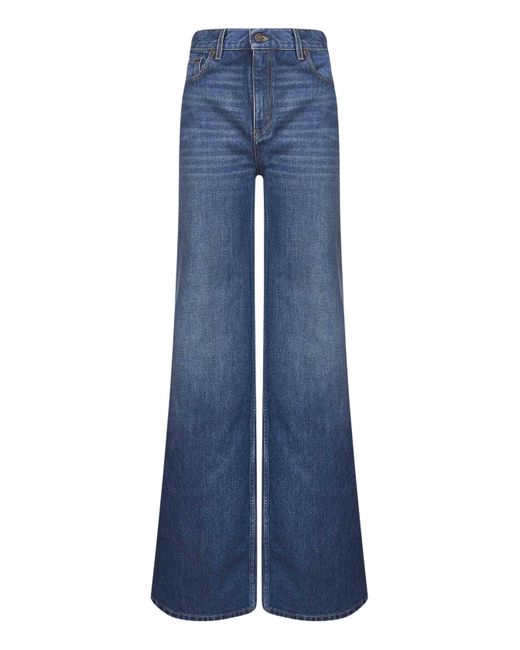 Jeans Flare A Vita Alta di Chloé in Blue