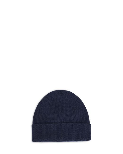 D 40 Blue Virgin Wool Knit Beanie for men