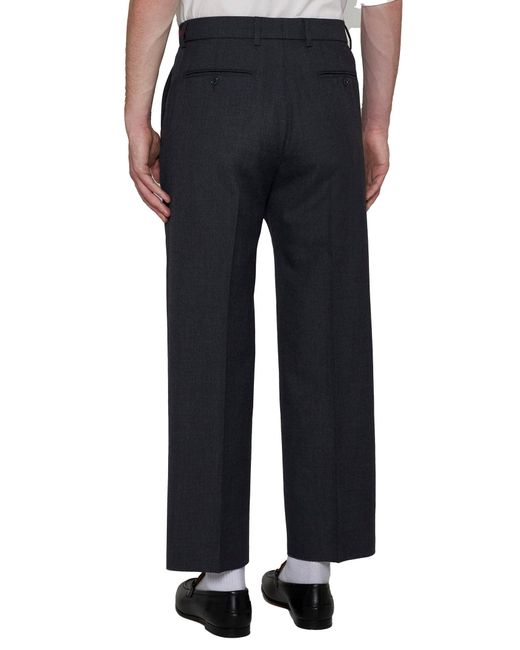 Gucci Blue Wool-Blend Trousers for men