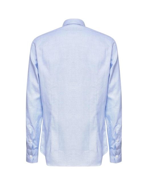D 40 Blue Light Micro Pattern Jacquard Cotton Shirt for men