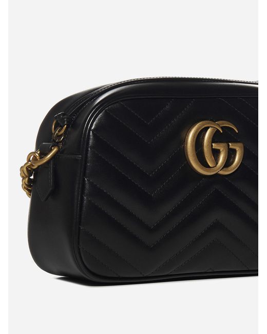Gucci Black GG Marmont Quilted Leather Small Shoulder Bag