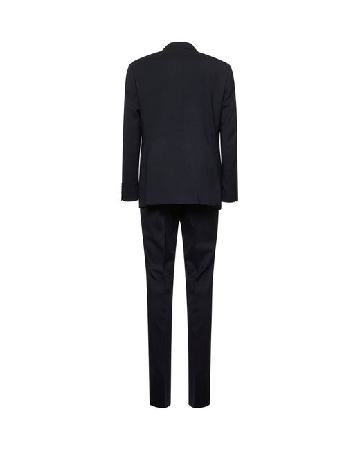 Tagliatore Black Stretch Virgin Wool Single-Breasted Suit for men