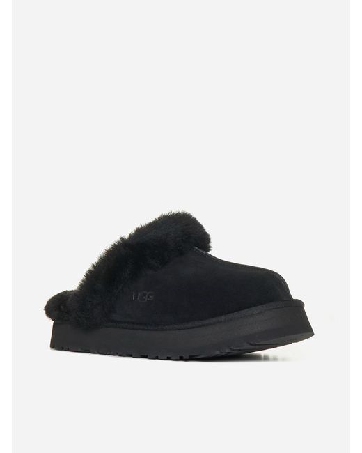 Ugg Black Disquette Suede Mules