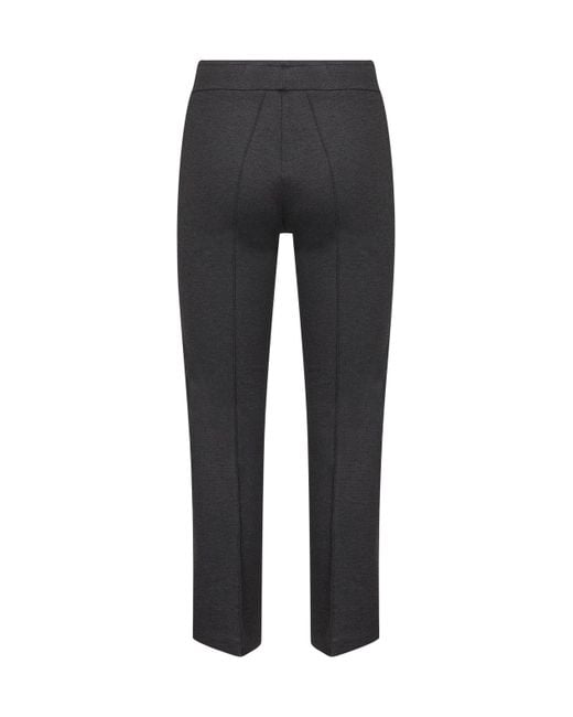 Blanca Vita Black Anthracite Stretch Jersey Pioppo Trumpet Trousers