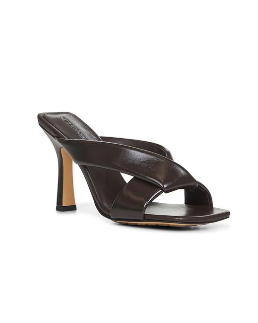 Bottega Veneta Black Shiny Calf Leather Riva Mules