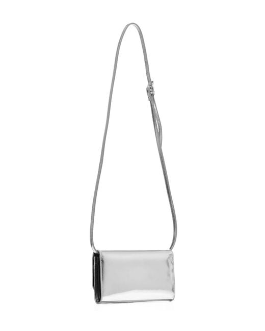 DIESEL White 1Dr Laminated Leather Wallet Bag