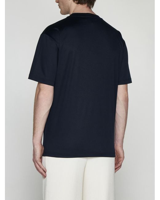Giorgio Armani Blue Logo Cotton T-Shirt for men