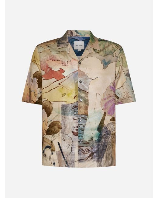 Paul Smith Natural Print Viscose Shirt for men