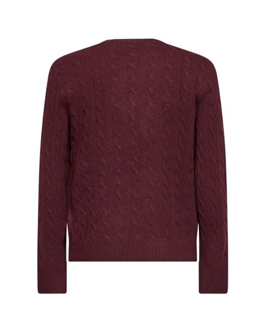 Polo Ralph Lauren Purple Aged Wine Heather Cable-Knit Wool And Cashmere Sweater for men