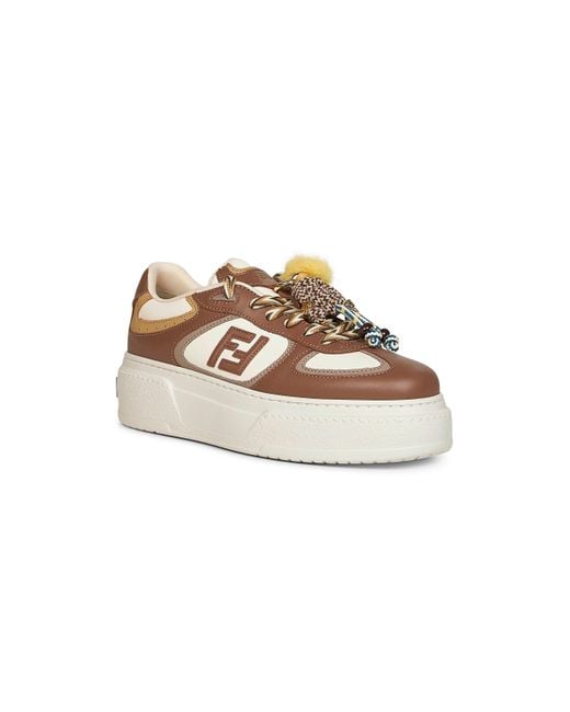 Sneakers Platform Match Marroni di Fendi in Multicolor