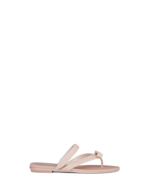 Ferragamo Pink Rubber Vara Bow Thong Sandals