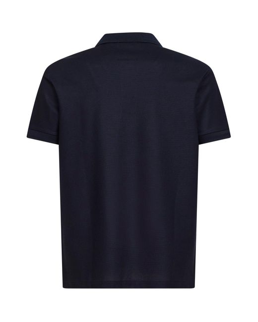 Burberry Blue Cotton Pique Polo Shirt With Embroidered Equestrian Knight Design for men