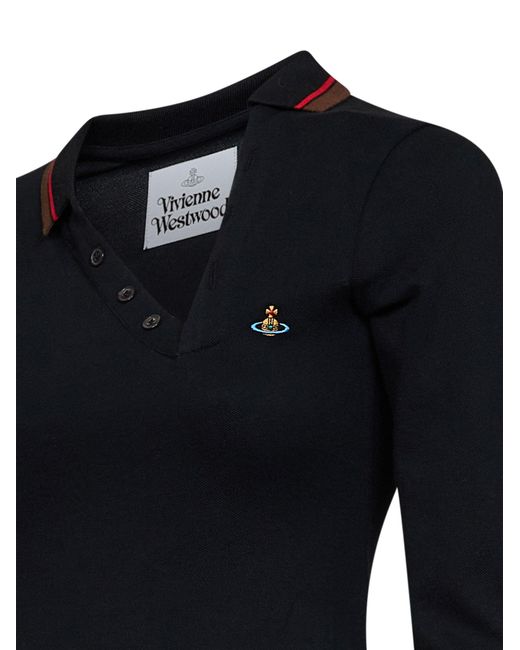 Vivienne Westwood Blue Cotton Piqué Glory Asymmetric Polo Shirt