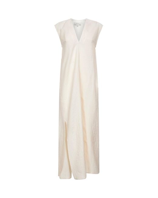 Studio Nicholson White Ivory Linen Blend Lise Midi Dress