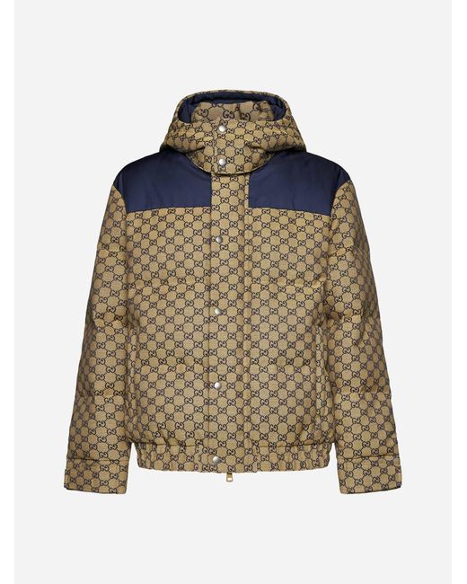 Gucci Multicolor Quilted GG Cotton-blend Down Jacket for men
