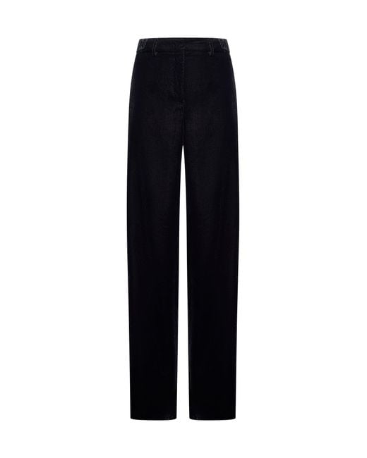 Blanca Vita Blue Gabardine Pleio Palazzo Trousers