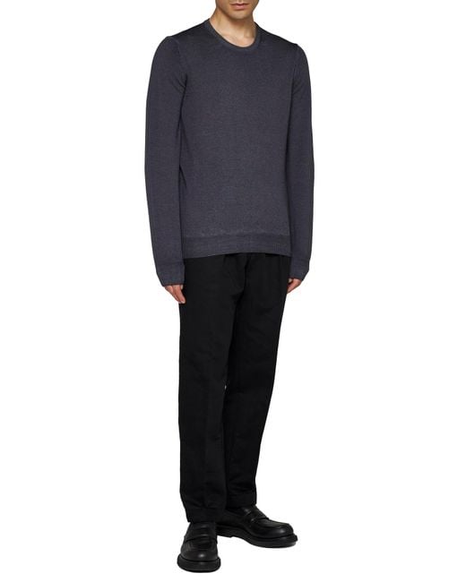 D 40 Blue Wool Crewneck Sweater for men