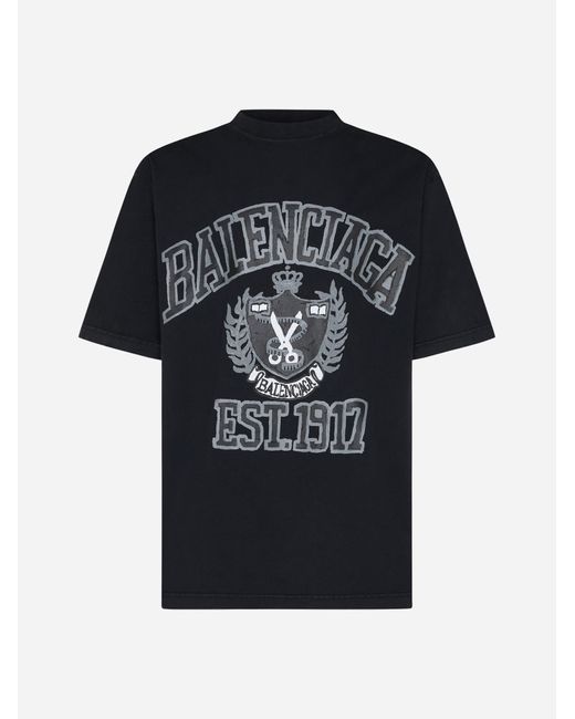 Balenciaga Diy College T-shirt in Black for Men | Lyst