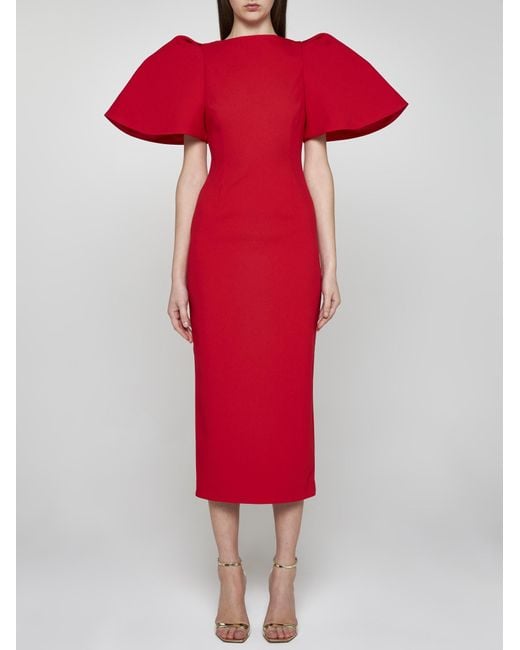 Solace London Red Lora Midi Dress