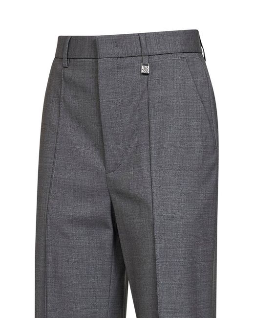 GIUSEPPE DI MORABITO Gray Dark Virgin Wool Straight-Leg Tailored Trousers