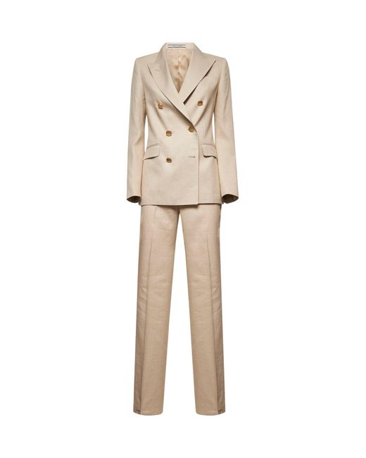 Tagliatore Natural Lurex Pinstripe Canvas T-Parigi Suit
