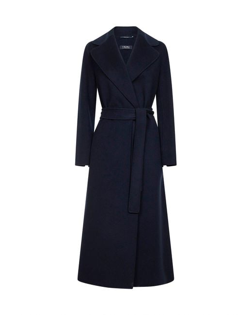 Max Mara Blue Midnight Wrap Coat