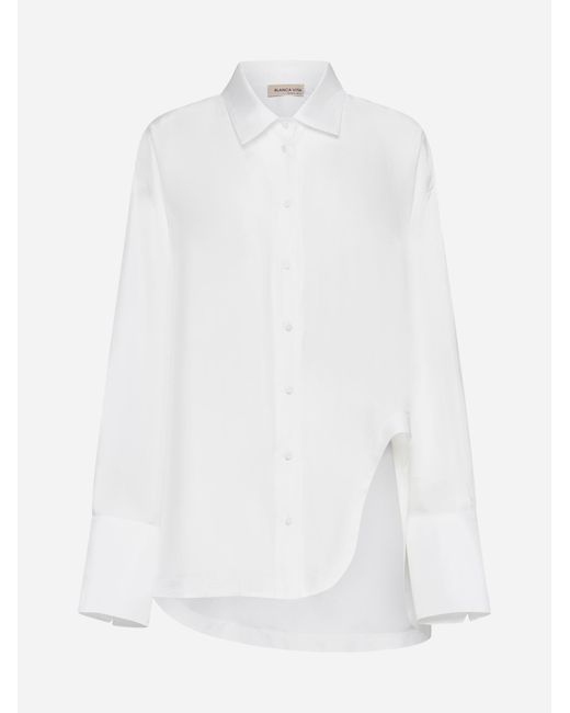Blanca Vita White Calanthe Silk Shirt