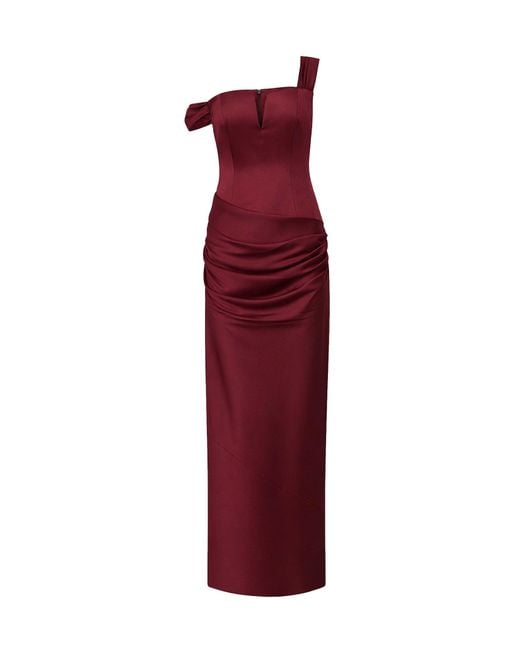 Alex Perry Red Dress Port Satin Crepe
