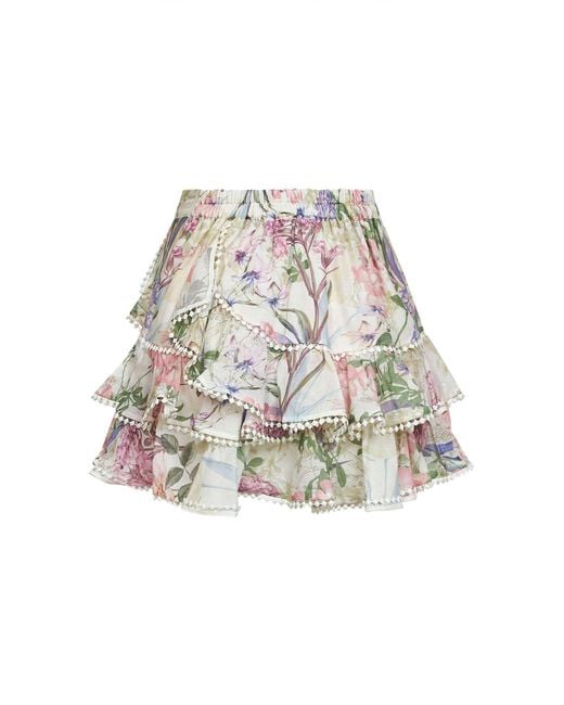 Charo Ruiz White Mini Skirt Fera Cotton-Blend